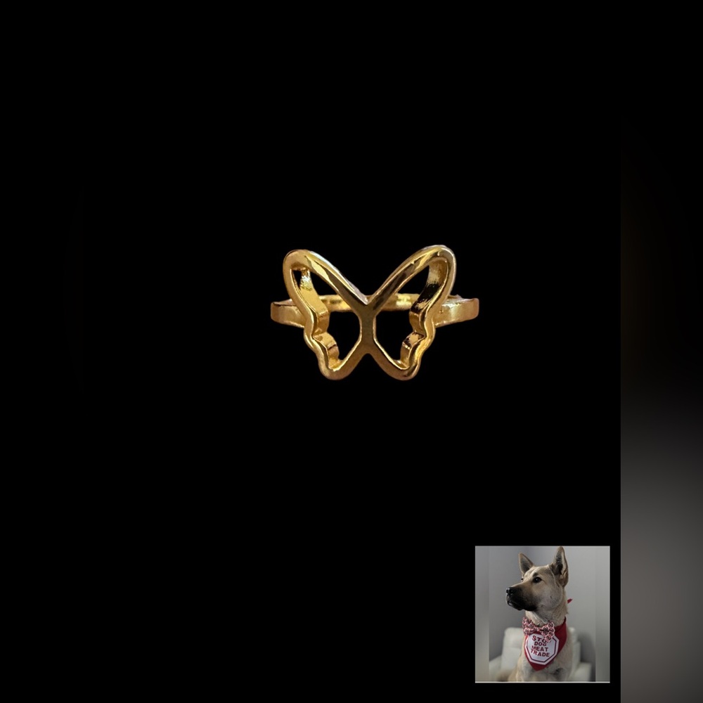 18k GOLD PLATED ON 925 STERLING SILVER RING SIZE 5